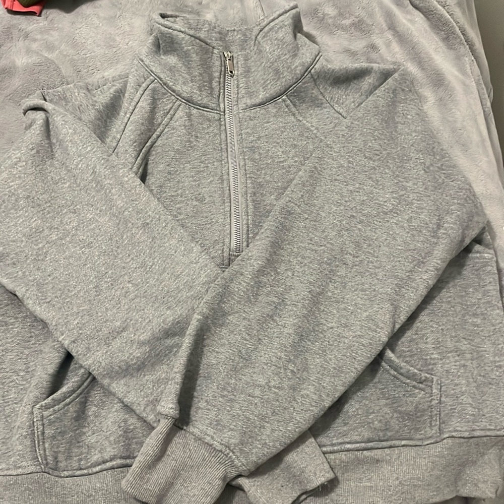 Half zip crew neck sweater